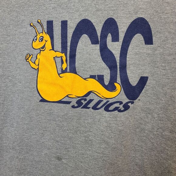 Vintage Santa Cruz University Slugs Mascot Russell Athletic Grey T-Shirt XXL - Picture 10 of 14